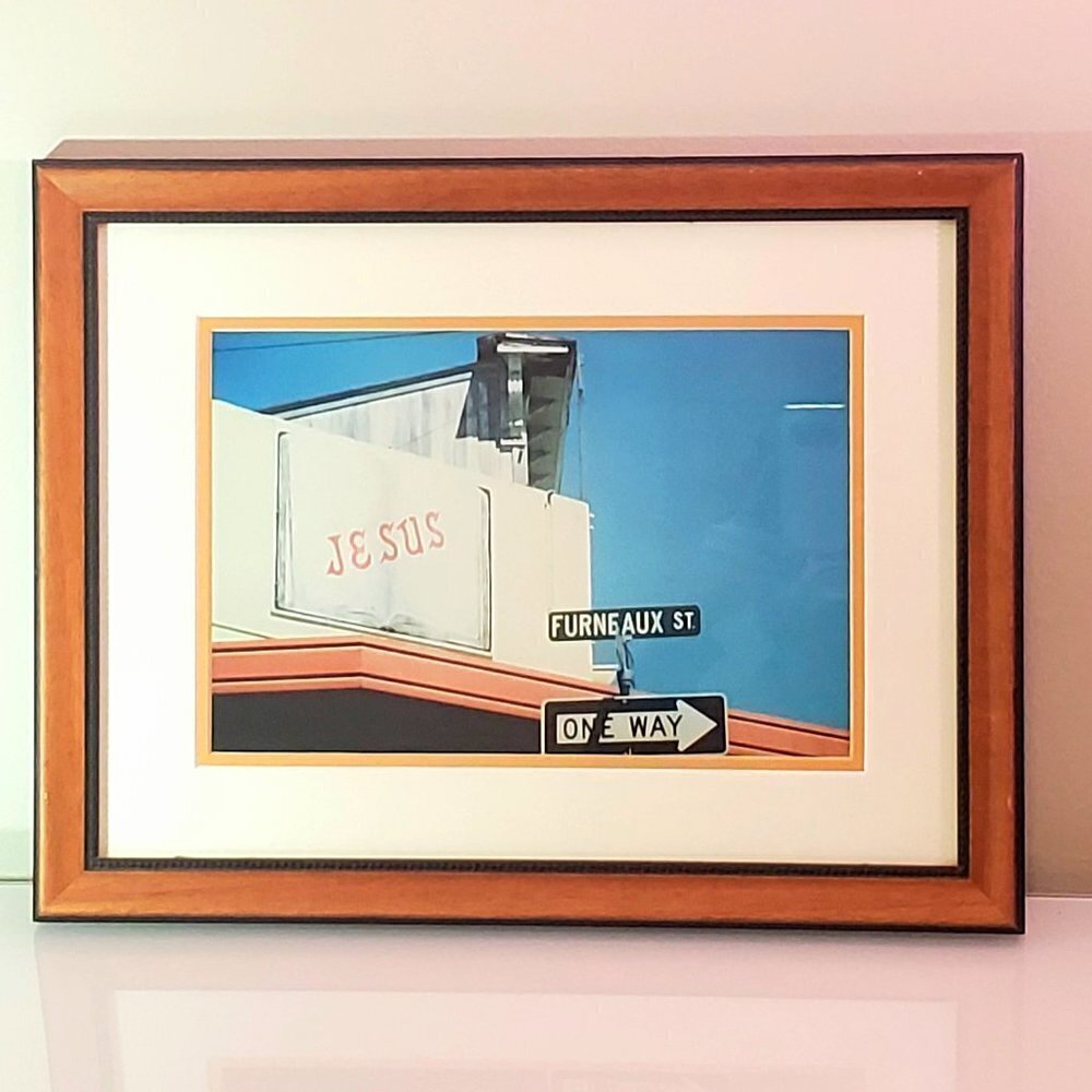 Original "Jesus One Way" Photograph Framed and Matted  18" x 14"